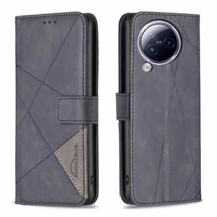 For Xiaomi Civi 3 5G Magnetic Buckle Rhombus Texture Leather Phone Case(Black)