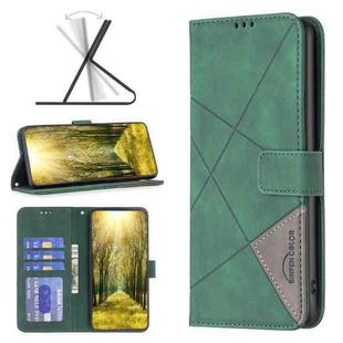 For Xiaomi Redmi 12 4G Magnetic Buckle Rhombus Texture Leather Phone Case(Green)