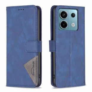 For Xiaomi Redmi Note 13 Pro 5G Magnetic Buckle Rhombus Texture Leather Phone Case(Blue)