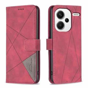 For Xiaomi Redmi Note 13 Pro+ 5G Magnetic Buckle Rhombus Texture Leather Phone Case(Red)