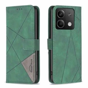 For Xiaomi Redmi Note 13 Magnetic Buckle Rhombus Texture Leather Phone Case(Green)