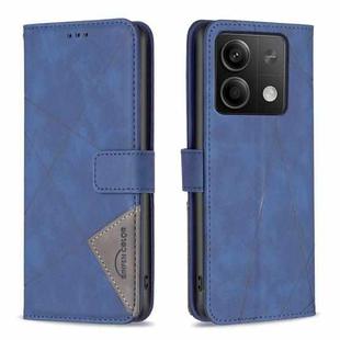 For Xiaomi Redmi Note 13 Magnetic Buckle Rhombus Texture Leather Phone Case(Blue)