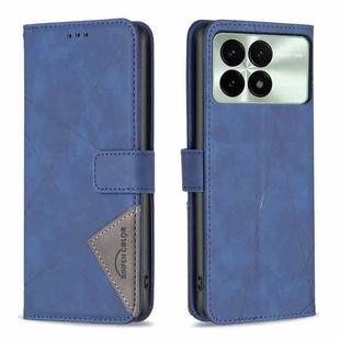 For Xiaomi Redmi K70 / K70 Pro Magnetic Buckle Rhombus Texture Leather Phone Case(Blue)