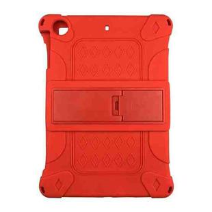 For iPad mini 5 / 4 All-inclusive Silicone Shockproof Tablet Case with Holder(Red)
