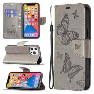 For Xiaomi 13 Lite / Civi 2 Two Butterflies Embossing Leather Phone Case(Grey)