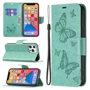 For Xiaomi 13 Lite / Civi 2 Two Butterflies Embossing Leather Phone Case(Green)