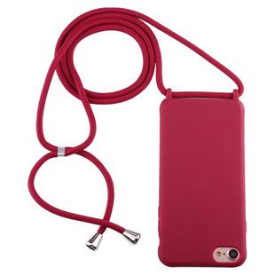 For iPhone 6s Plus / 6 Plus Candy Color TPU Protective Case with Lanyard(Red)