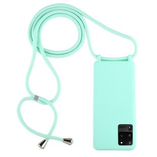 For Galaxy S20 Ultra Candy Color TPU Protective Case with Lanyard(Mint Green)