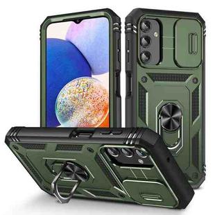 For Samsung Galaxy A14 5G Sliding Camshield TPU + PC Phone Case(Army Green)