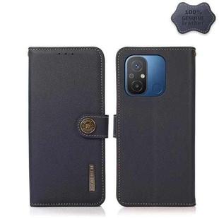 For Xiaomi Redmi 12C/Redmi 11A 4G KHAZNEH Custer Texture RFID Genuine Leather Phone Case(Blue)