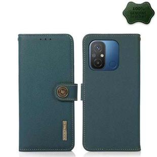 For Xiaomi Redmi 12C/Redmi 11A 4G KHAZNEH Custer Texture RFID Genuine Leather Phone Case(Green)