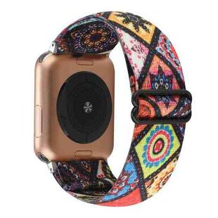 Ethnic Style Buckle Elastic Watch Band For Apple Watch Ultra 49mm&Watch Ultra 2 49mm / Series 9&8&7 45mm / SE 3&SE 2&6&SE&5&4 44mm / 3&2&1 42mm(Colorful Totem)