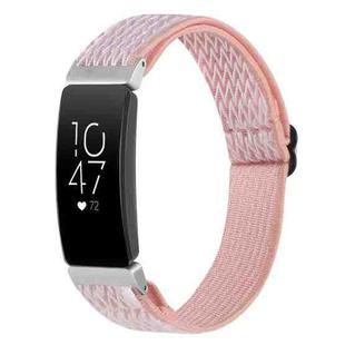 For Fitbit Inspire 2 Buckle Wave Braided Nylon Watch Band(Pink)