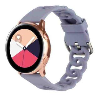 20mm Donut Hollow Silicone Watch Band(Lavender Grey)