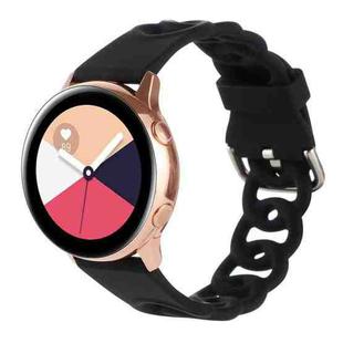 20mm Donut Hollow Silicone Watch Band(Black)
