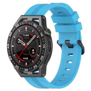 For Coros Apex 46mm/Apex Pro / Ticwatch Pro 3 22mm Vertical Solid Color Silicone Watch Band(Sky Blue)