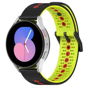 For Coros Apex 46mm/Apex Pro / Ticwatch Pro 3 22mm Tricolor Breathable Silicone Watch Band(Black+Lime+Red)