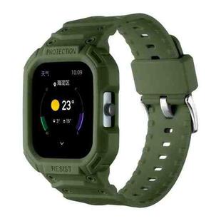 For Amazfit GTS 4 / 3 / 2 / 1 Universal Integrated Silicone Watch Band(Army Green)