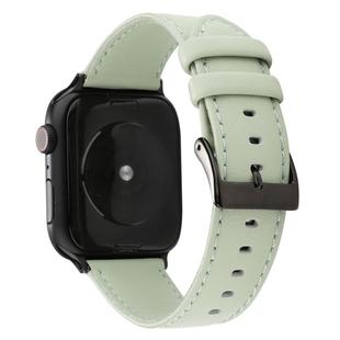 For Apple Watch Ultra 49mm / Series 8&7 45mm / SE 2&6&SE&5&4 44mm / 3&2&1 42mm Cowhide Texture Leather Watch Band(Green)