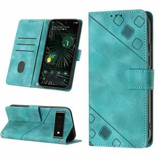 For Google Pixel 6 Pro Skin-feel Embossed Leather Phone Case(Green)