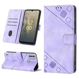 For Nokia C31 Skin-feel Embossed Leather Phone Case(Light Purple)