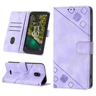 For Nokia C100 Skin-feel Embossed Leather Phone Case(Light Purple)