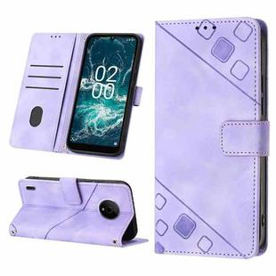 For Nokia C200 Skin-feel Embossed Leather Phone Case(Light Purple)