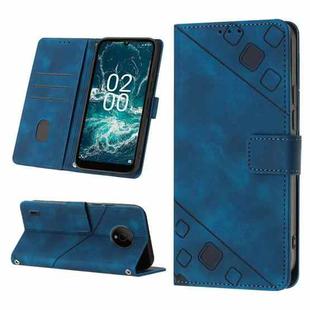 For Nokia C200 Skin-feel Embossed Leather Phone Case(Blue)