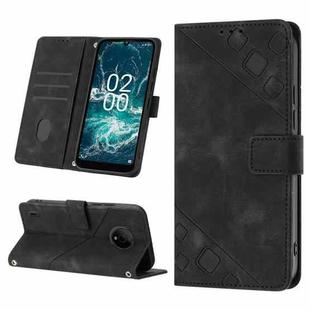 For Nokia C200 Skin-feel Embossed Leather Phone Case(Black)