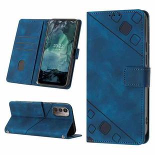 For Nokia G21 / G11 Skin-feel Embossed Leather Phone Case(Blue)