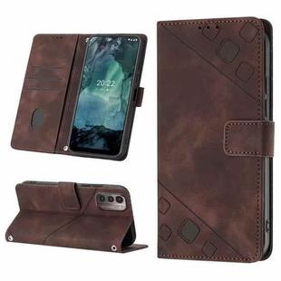 For Nokia G21 / G11 Skin-feel Embossed Leather Phone Case(Brown)