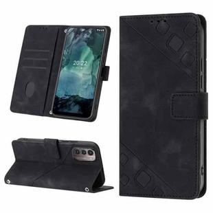 For Nokia G21 / G11 Skin-feel Embossed Leather Phone Case(Black)