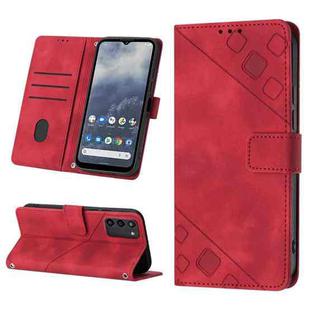 For Nokia G100 Skin-feel Embossed Leather Phone Case(Red)
