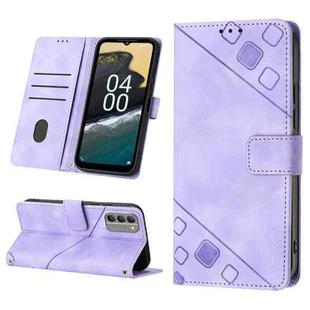 For Nokia G400 Skin-feel Embossed Leather Phone Case(Light Purple)