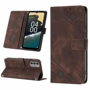 For Nokia G400 Skin-feel Embossed Leather Phone Case(Brown)