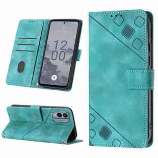 For Nokia X30 Skin-feel Embossed Leather Phone Case(Green)