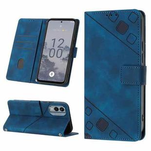 For Nokia X30 Skin-feel Embossed Leather Phone Case(Blue)