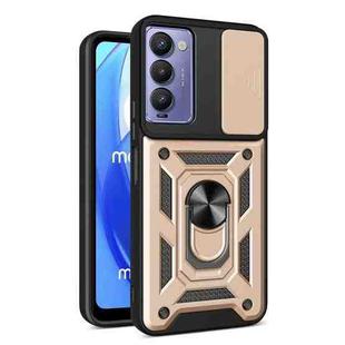 For Tecno Camon 18 / 18 P Sliding Camera Cover Design Phone Case(Gold)