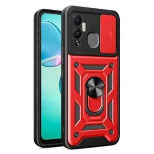 For Infinix Hot 12 Play Sliding Camera Cover Design Phone Case(Red)