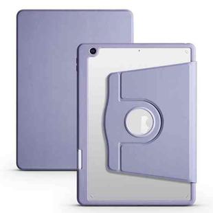 For iPad 10.2 2022 / 2021 / 2020 / 2019 Acrylic 360 Degree Rotation Holder Tablet Leather Case(Lavender Purple)
