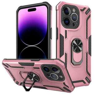 For iPhone 14 Pro Max Warship Armor 2 in 1 Shockproof Phone Case(Rose Gold)