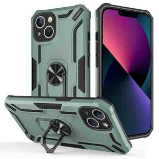 For iPhone 13 Warship Armor 2 in 1 Shockproof Phone Case(Dark Green)