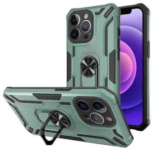 For iPhone 12 Warship Armor 2 in 1 Shockproof Phone Case(Dark Green)