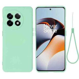 For OnePlus 11 Pure Color Liquid Silicone Shockproof Full Coverage Phone Case(Green)