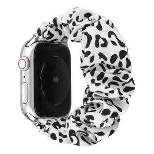 For Apple Watch Series 7 45mm / 6 & SE & 5 & 4 44mm / 3 & 2 & 1 42mm Cloth + Stainless Steel Hair Ring Watch Band(Spot)