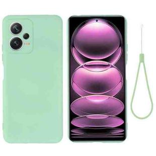 For Xiaomi Redmi Note 12 5G India / Poco X5 Pure Color Liquid Silicone Shockproof Full Coverage Phone Case(Green)