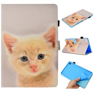 For Huawei MediaPad M5 8.4 Painted Horizontal Flat Leather Case with Sleep Function & Card Slot & Buckle Anti-skid Strip & Bracket & Wallet(Cute Cat)