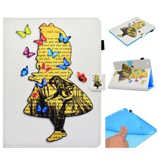 For iPad 2 / 3 / 4 Painted Horizontal Flat Leather Case with Sleep Function & Card Slot & Buckle Anti-skid Strip & Bracket & Wallet(Girl)
