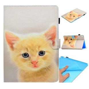 For iPad Pro 9.7 inch Painted Horizontal Flat Leather Case with Sleep Function & Card Slot & Buckle Anti-skid Strip & Bracket & Wallet(Cute Cat)
