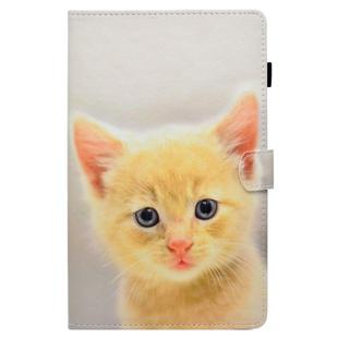 For Kindle Fire HD 8 2016 / 2017 Painted Horizontal Flat Leather Case with Sleep Function & Card Slot & Buckle Anti-skid Strip & Bracket & Wallet(Cute Cat)